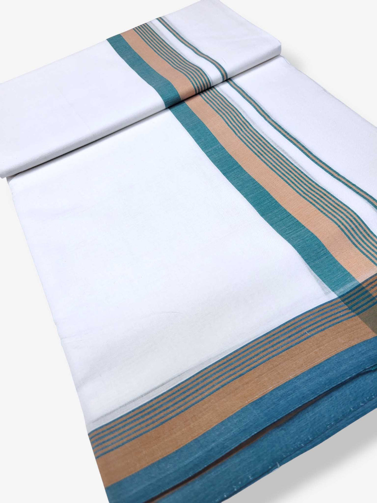 Pure White Cotton Men's Double Dhoti