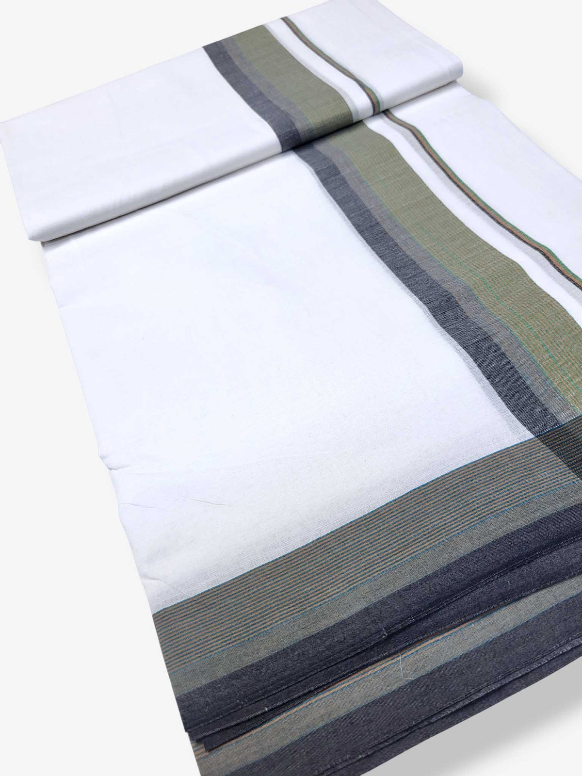 Pure White Cotton Men's Double Dhoti