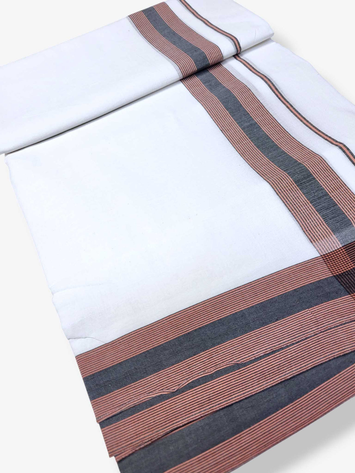 Pure White Cotton Men's Double Dhoti