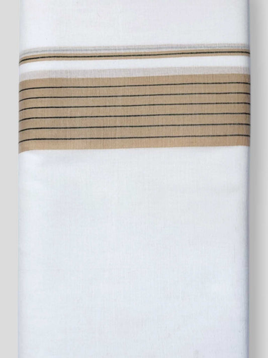 Pure White Cotton Men's Double Dhoti