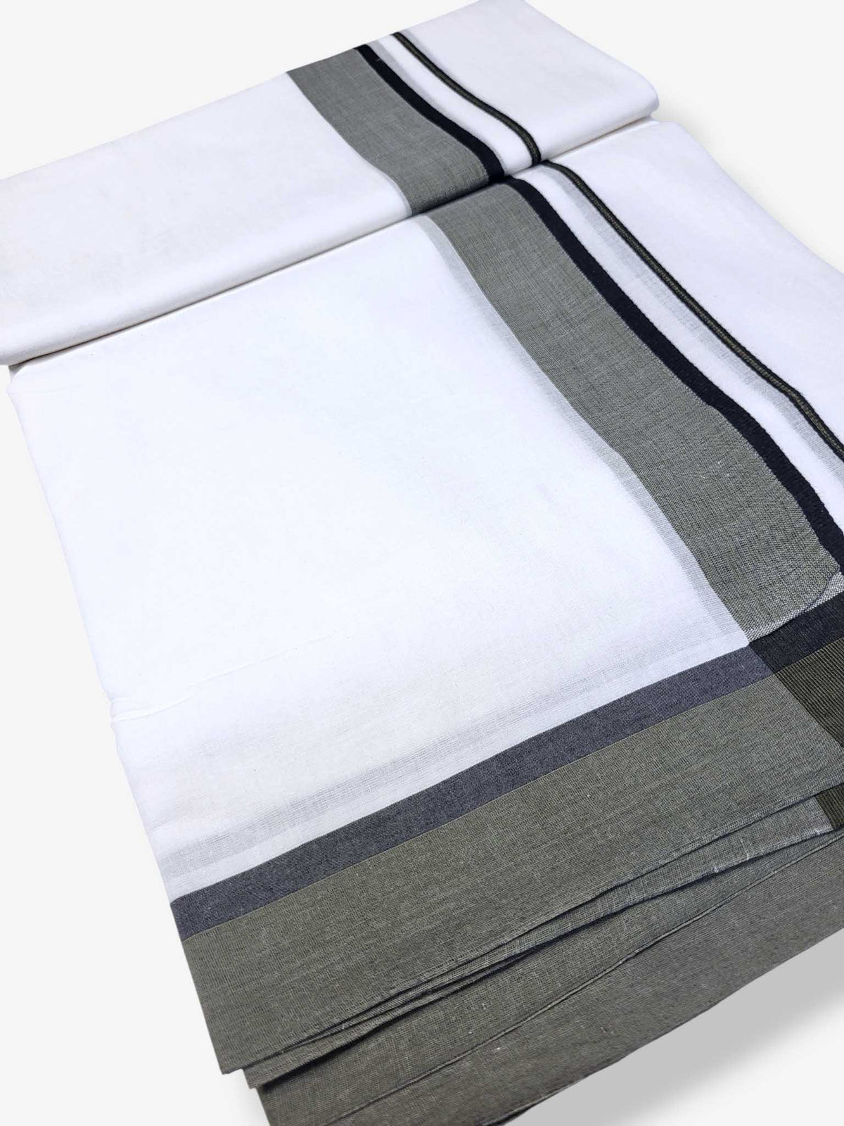 Pure White Cotton Men's Double Dhoti