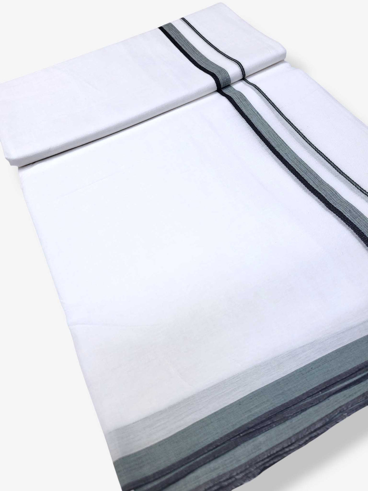 Pure White Cotton Men's Double Dhoti