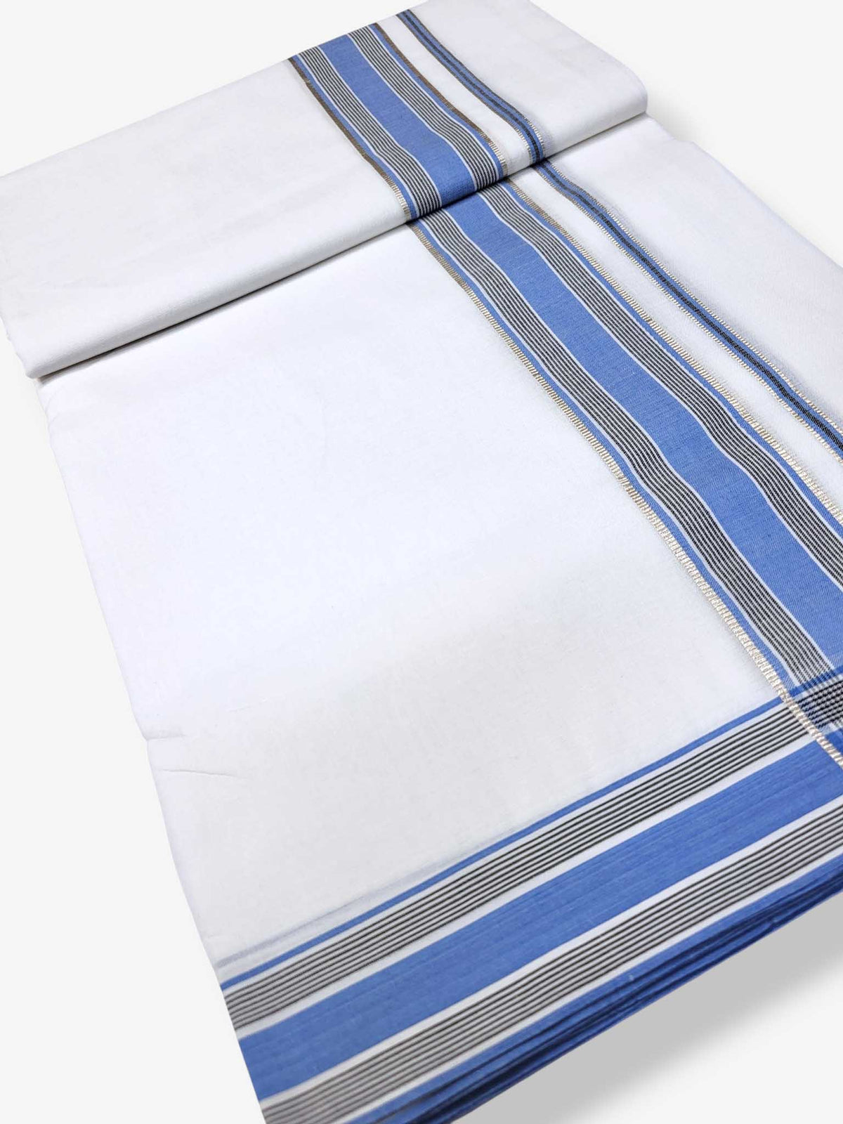 Pure White Cotton Men's Double Dhoti