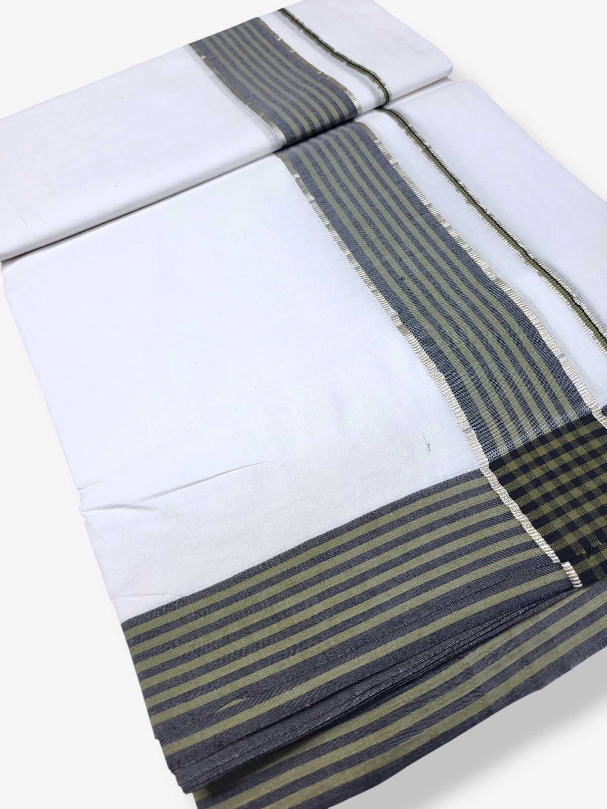 Pure White Cotton Men's Double Dhoti