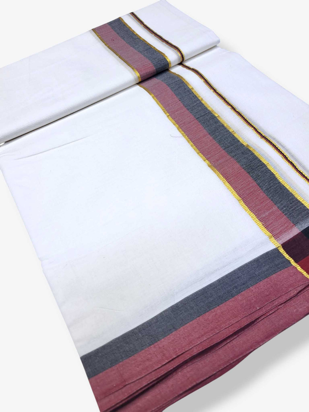 Pure White Cotton Men's Double Dhoti