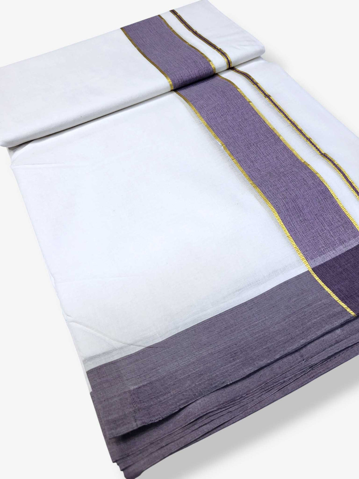 Pure White Cotton Men's Double Dhoti