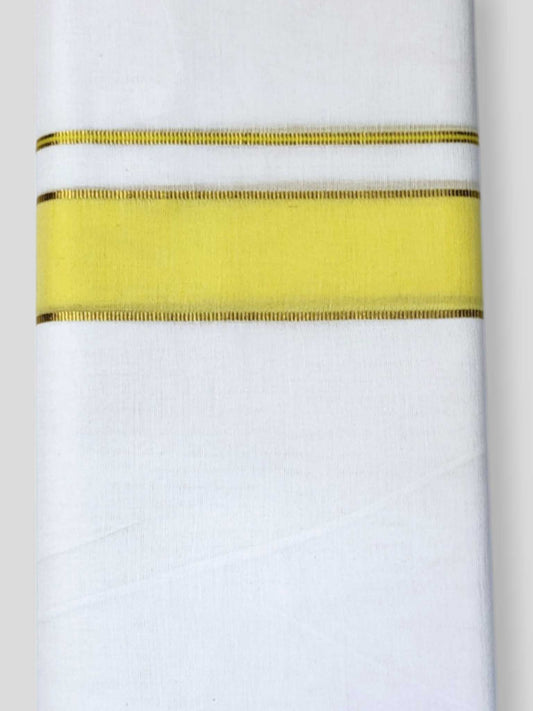 Pure White Cotton Men's Double Dhoti