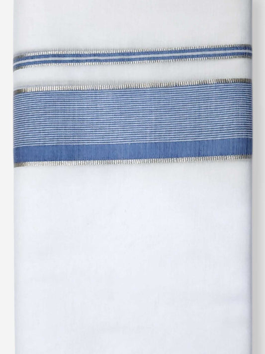 Pure White Cotton Men's Double Dhoti