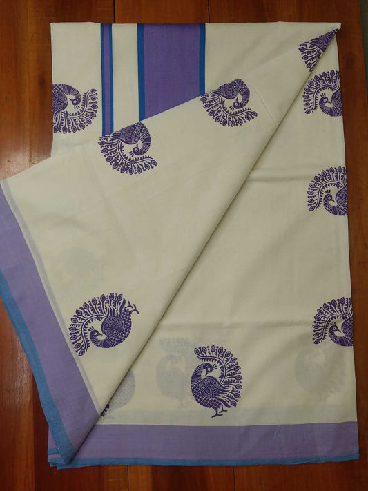 Balaramapuram Printed Kerala Saree for Women