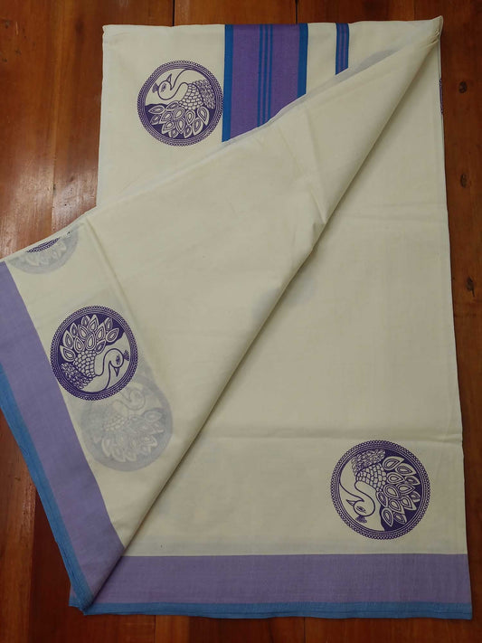 Balaramapuram Printed Kerala Saree for Women