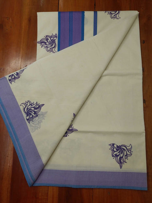 Balaramapuram Printed Kerala Saree for Women