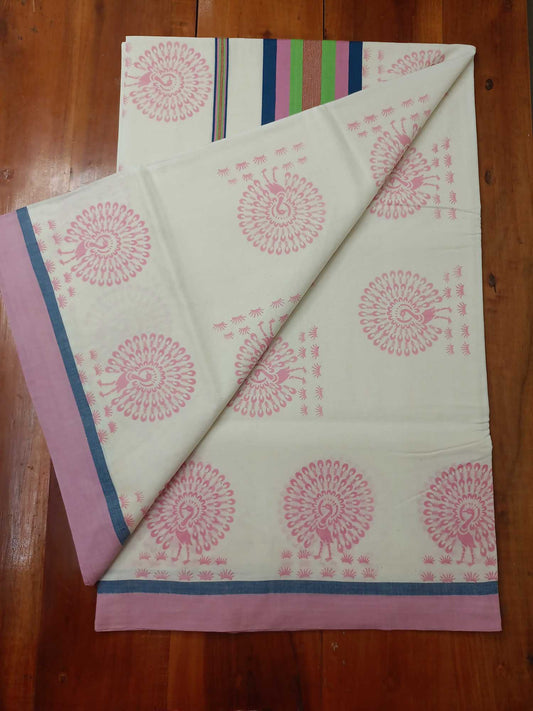 Balaramapuram Printed Kerala Saree for Women