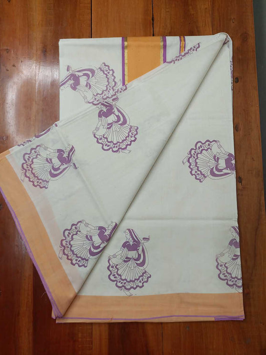 Balaramapuram Printed Kerala Saree for Women