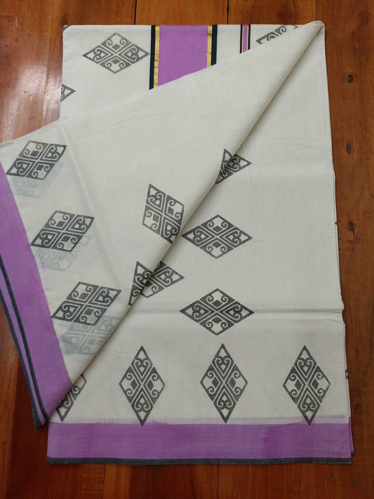 Balaramapuram Printed Kerala Saree for Women