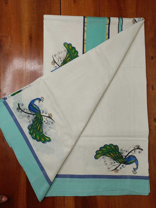 Balaramapuram Printed Kerala Saree for Women
