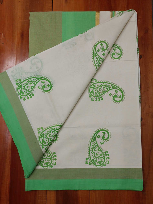 Balaramapuram Printed Kerala Saree for Women