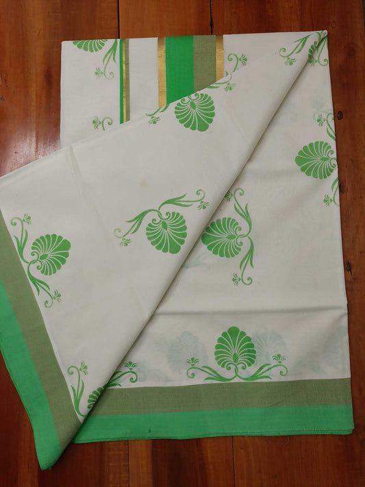 Balaramapuram Printed Kerala Saree for Women