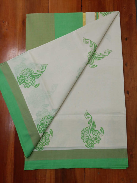 Balaramapuram Printed Kerala Saree for Women