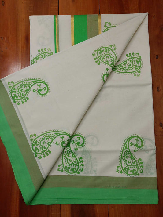 Balaramapuram Printed Kerala Saree for Women