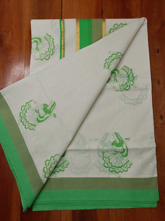 Balaramapuram Printed Kerala Saree for Women