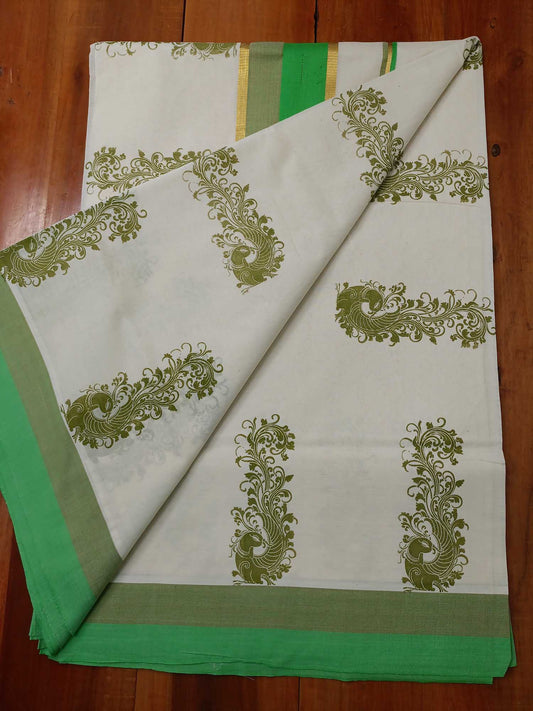 Balaramapuram Printed Kerala Saree for Women