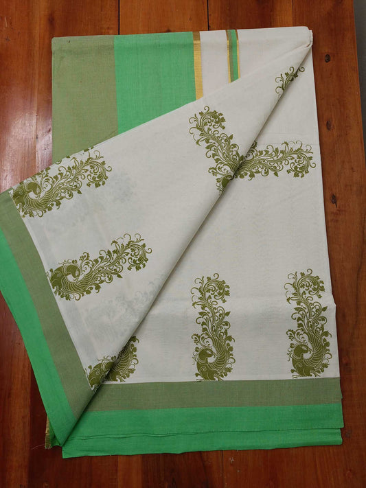 Balaramapuram Printed Kerala Saree for Women