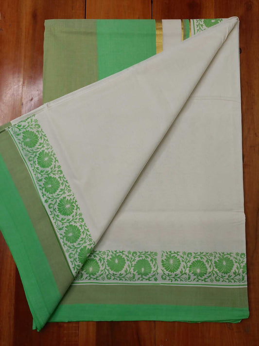 Balaramapuram Printed Kerala Saree for Women