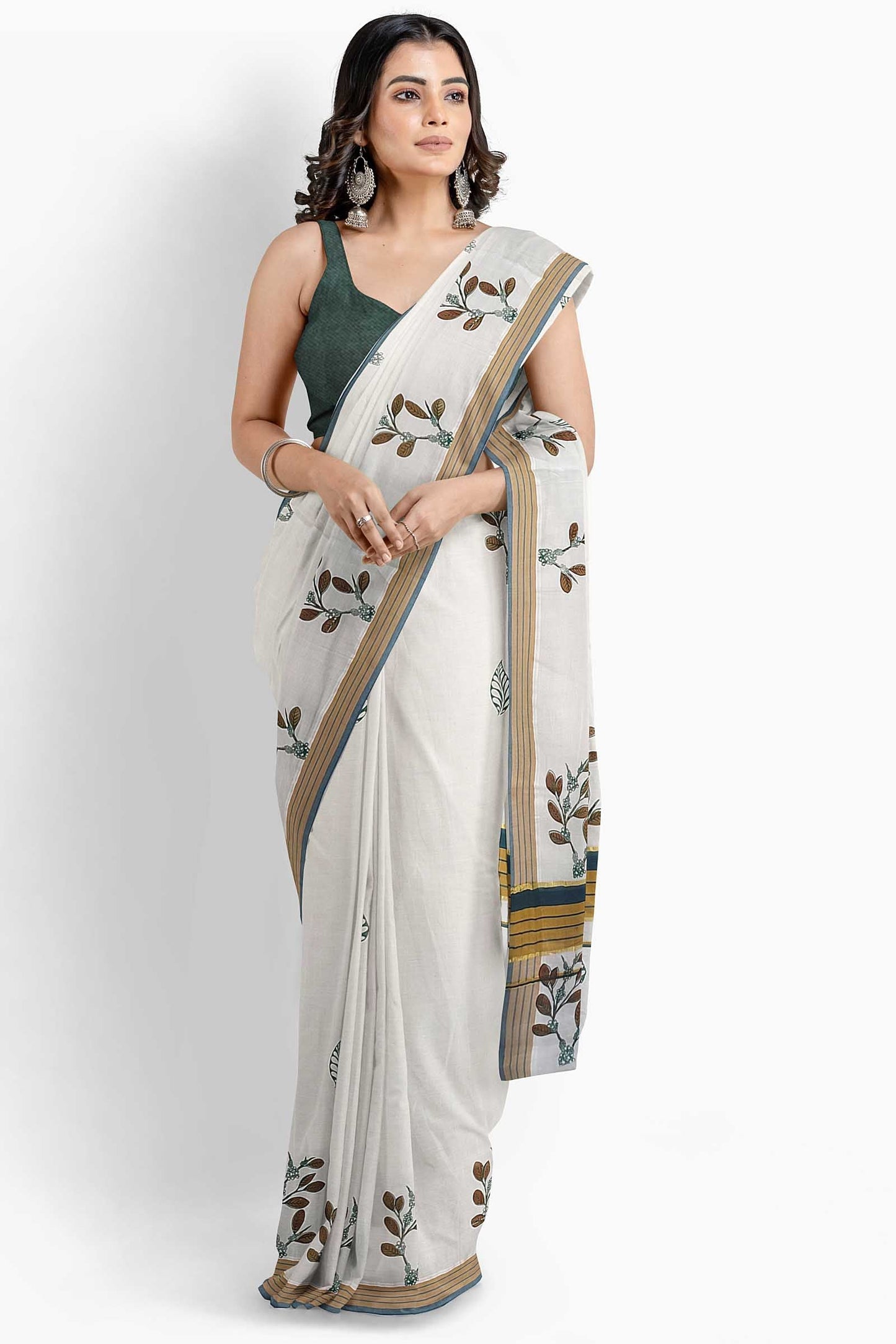 Balaramapuram Printed Kerala Saree for Women