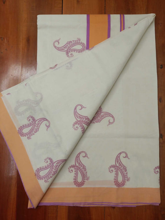 Balaramapuram Printed Kerala Saree for Women