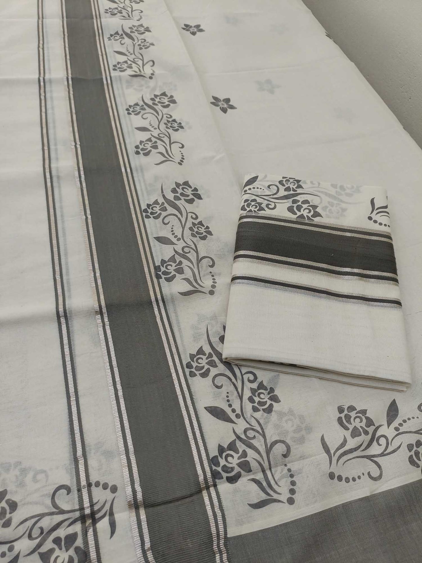 Balaramapuram Printed Set-Mundu for Women