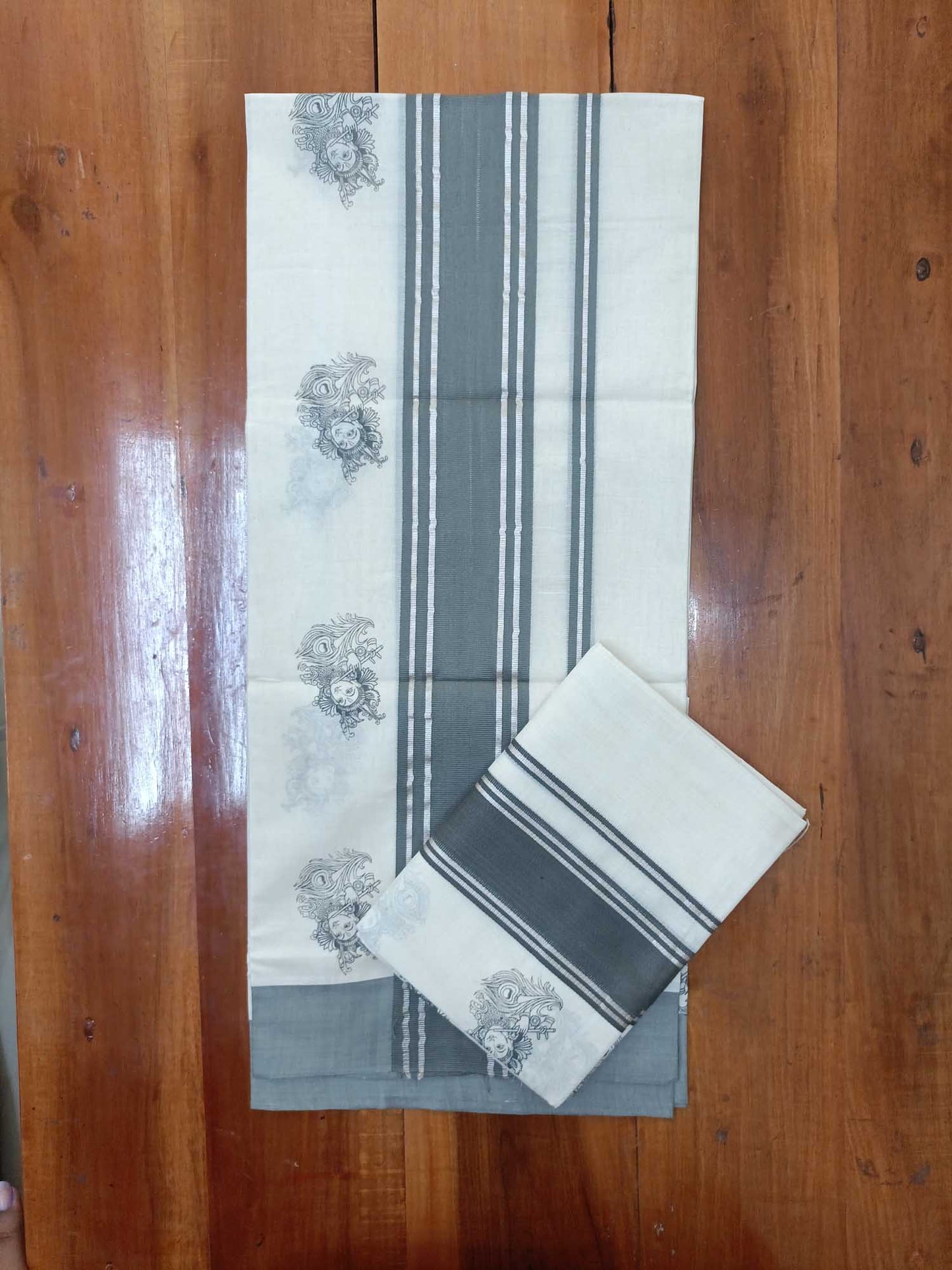 Balaramapuram Printed Set-Mundu for Women