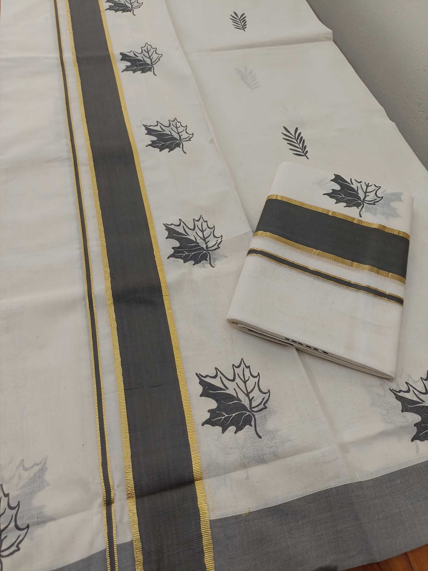 Balaramapuram Printed Set-Mundu for Women