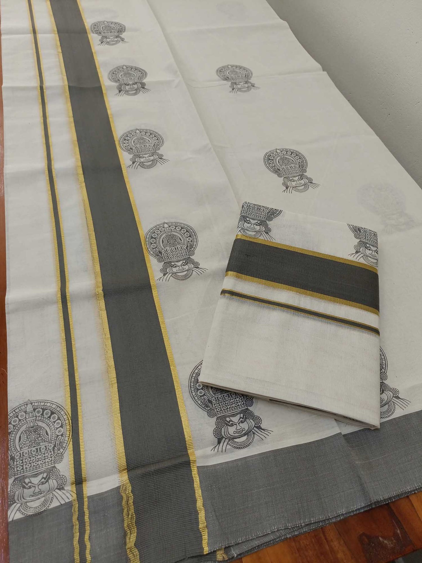 Balaramapuram Printed Set-Mundu for Women