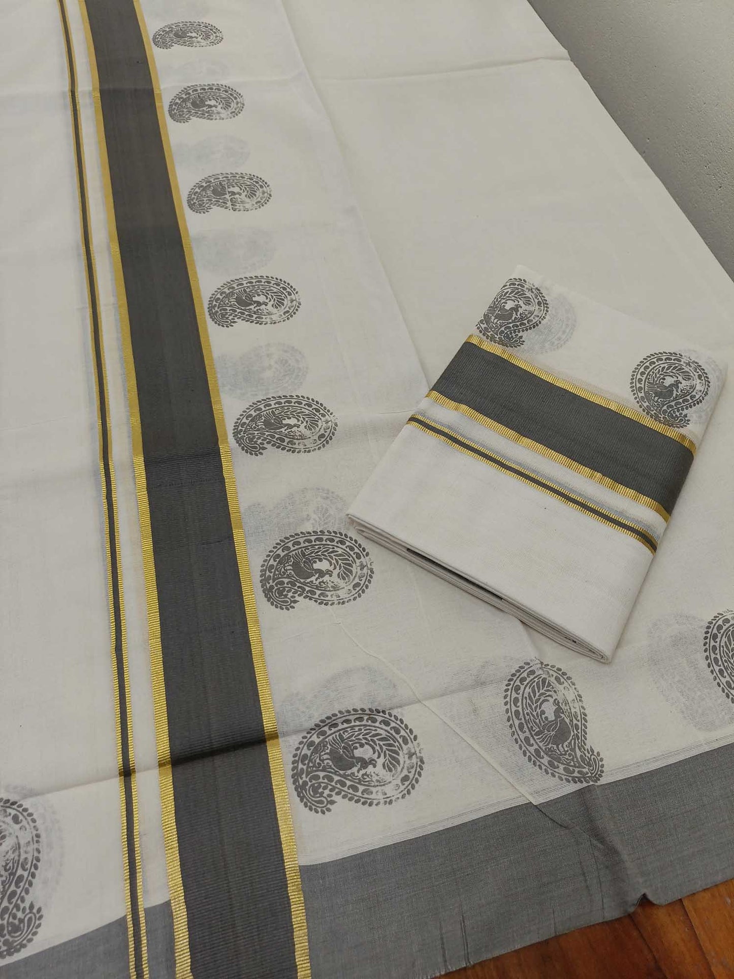 Balaramapuram Printed Set-Mundu for Women