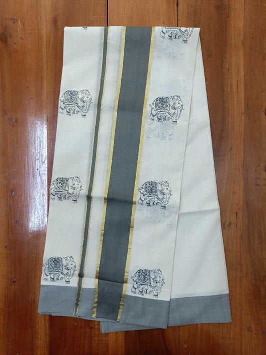 Balaramapuram Printed Set-Mundu for Women