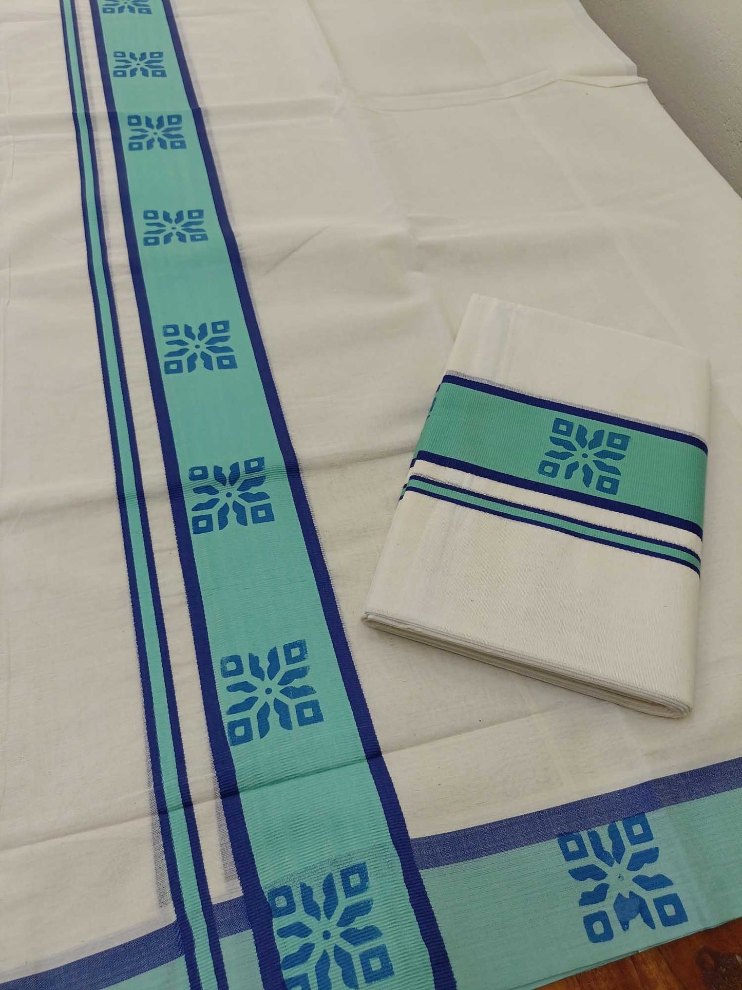 Balaramapuram Printed Set-Mundu for Women