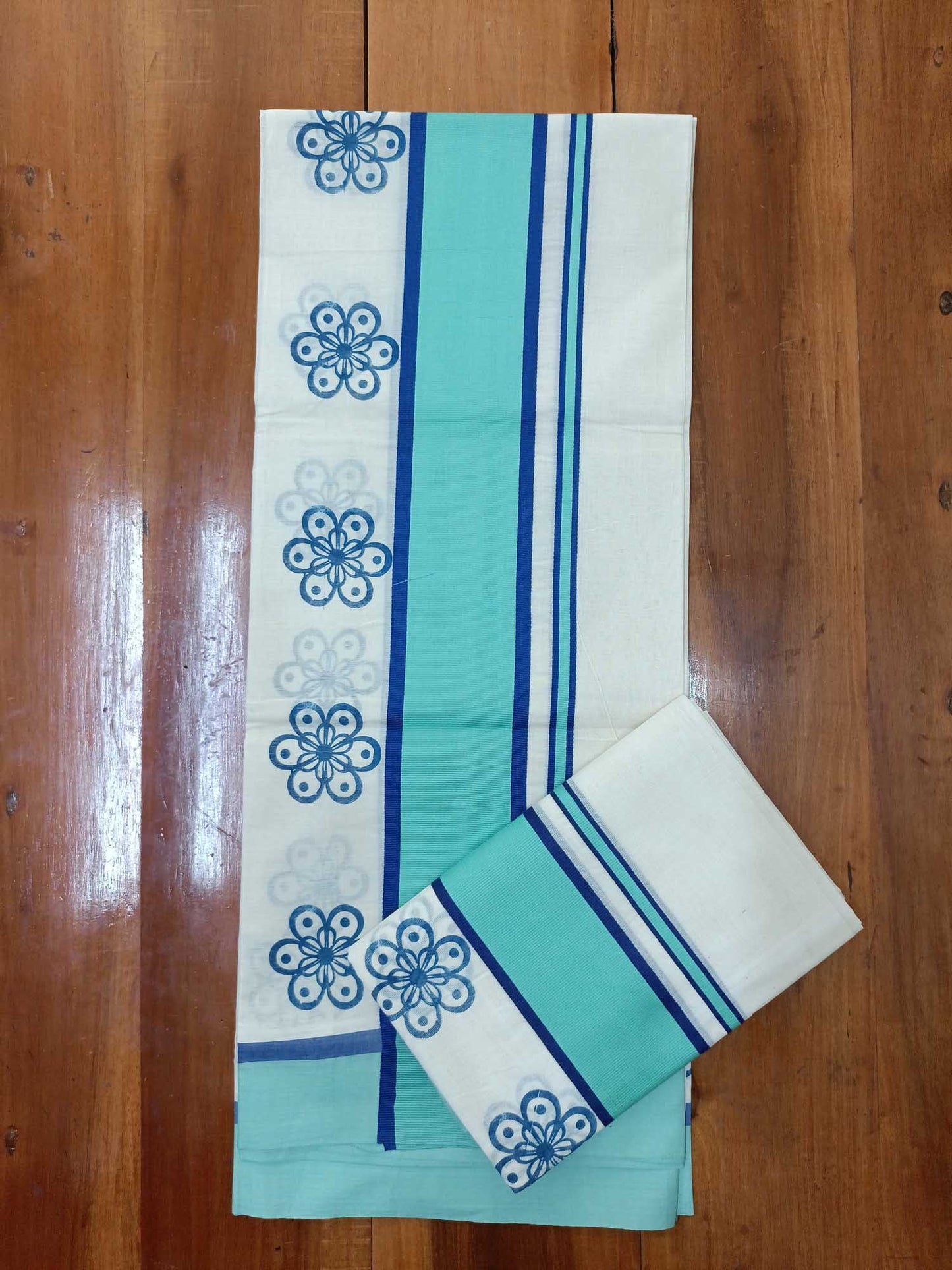 Balaramapuram Printed Set-Mundu for Women