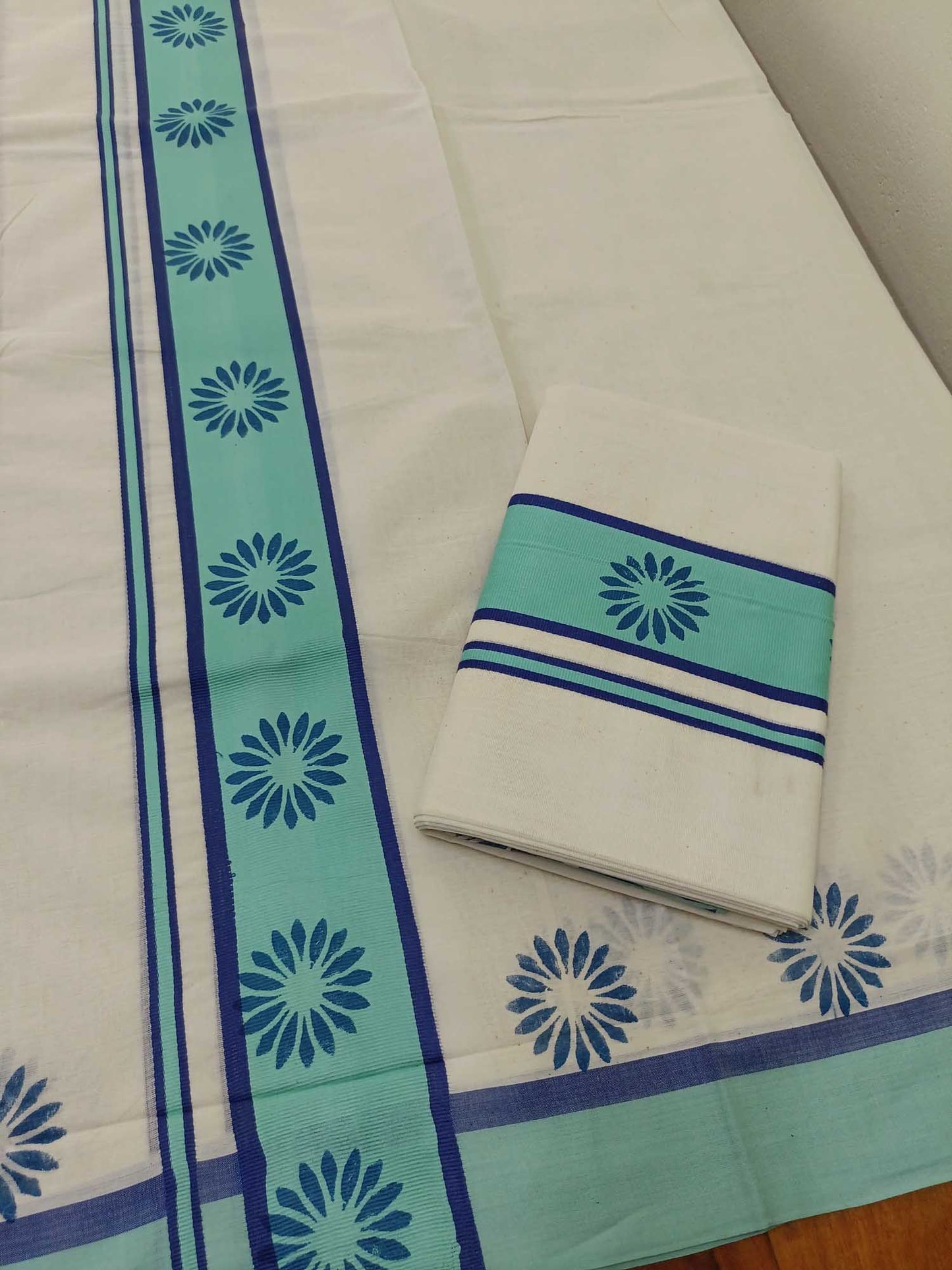 Balaramapuram Printed Set-Mundu for Women
