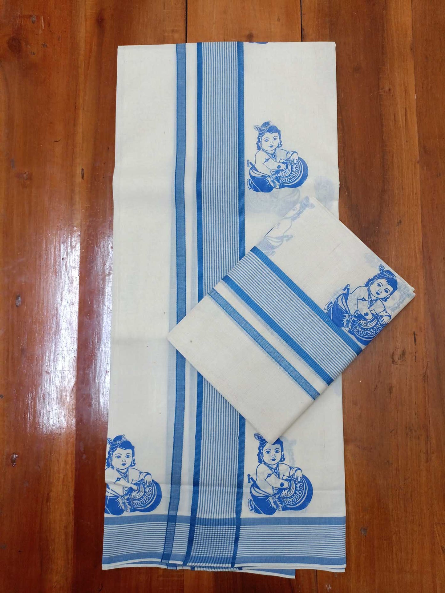 Balaramapuram Printed Set-Mundu for Women