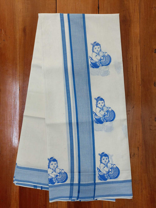 Balaramapuram Printed Set-Mundu for Women