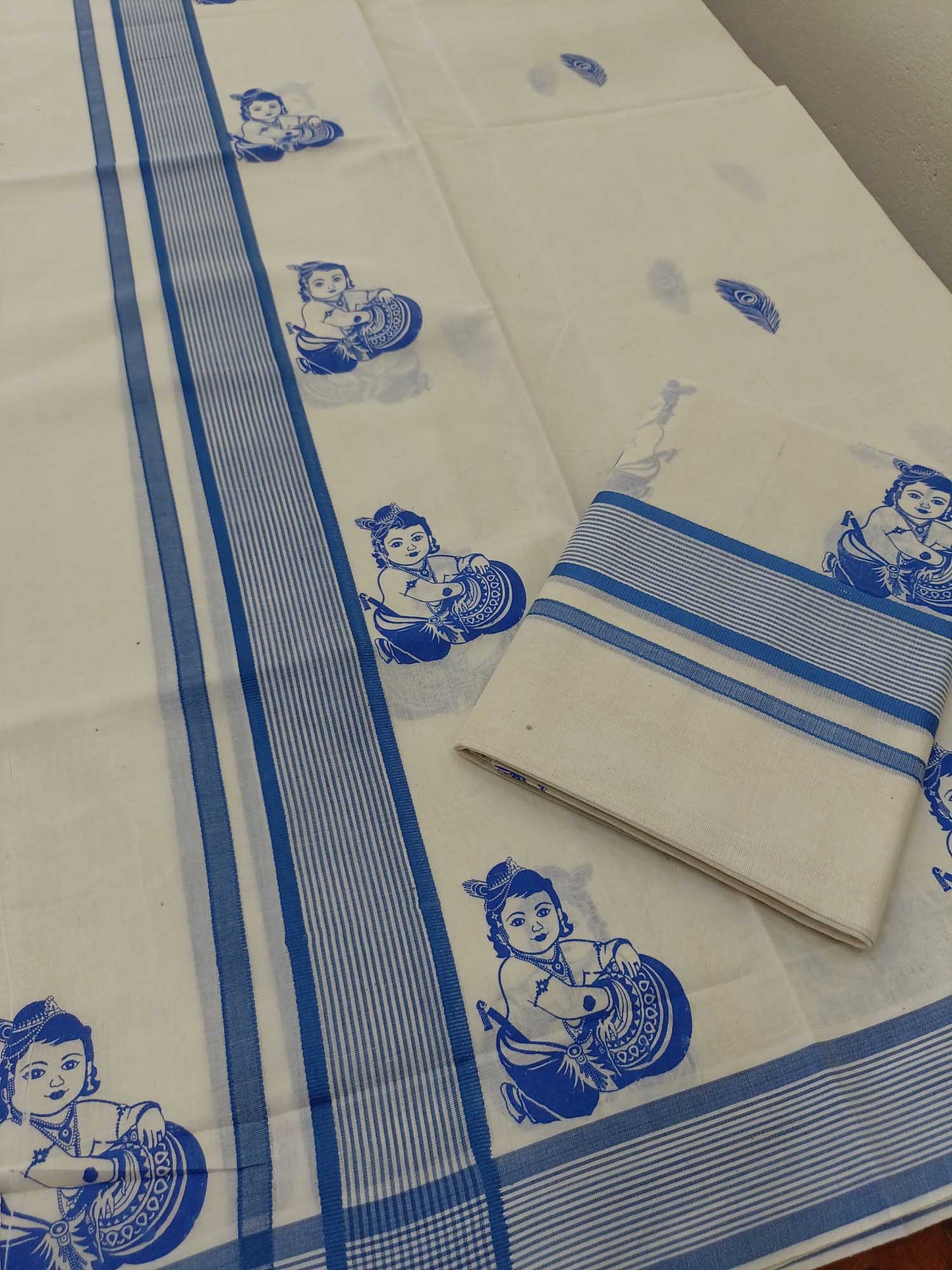Balaramapuram Printed Set-Mundu for Women