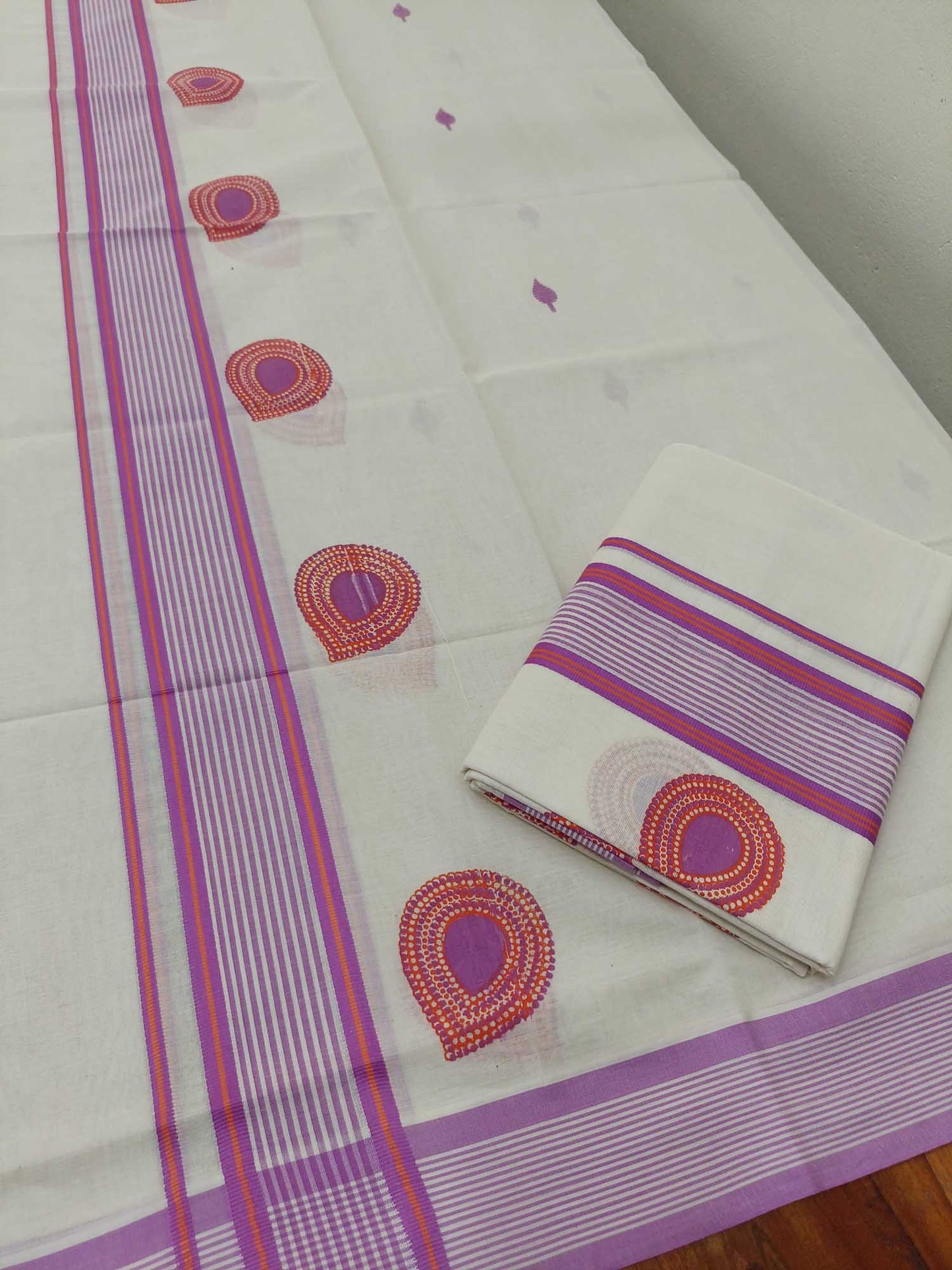 Balaramapuram Printed Set-Mundu for Women