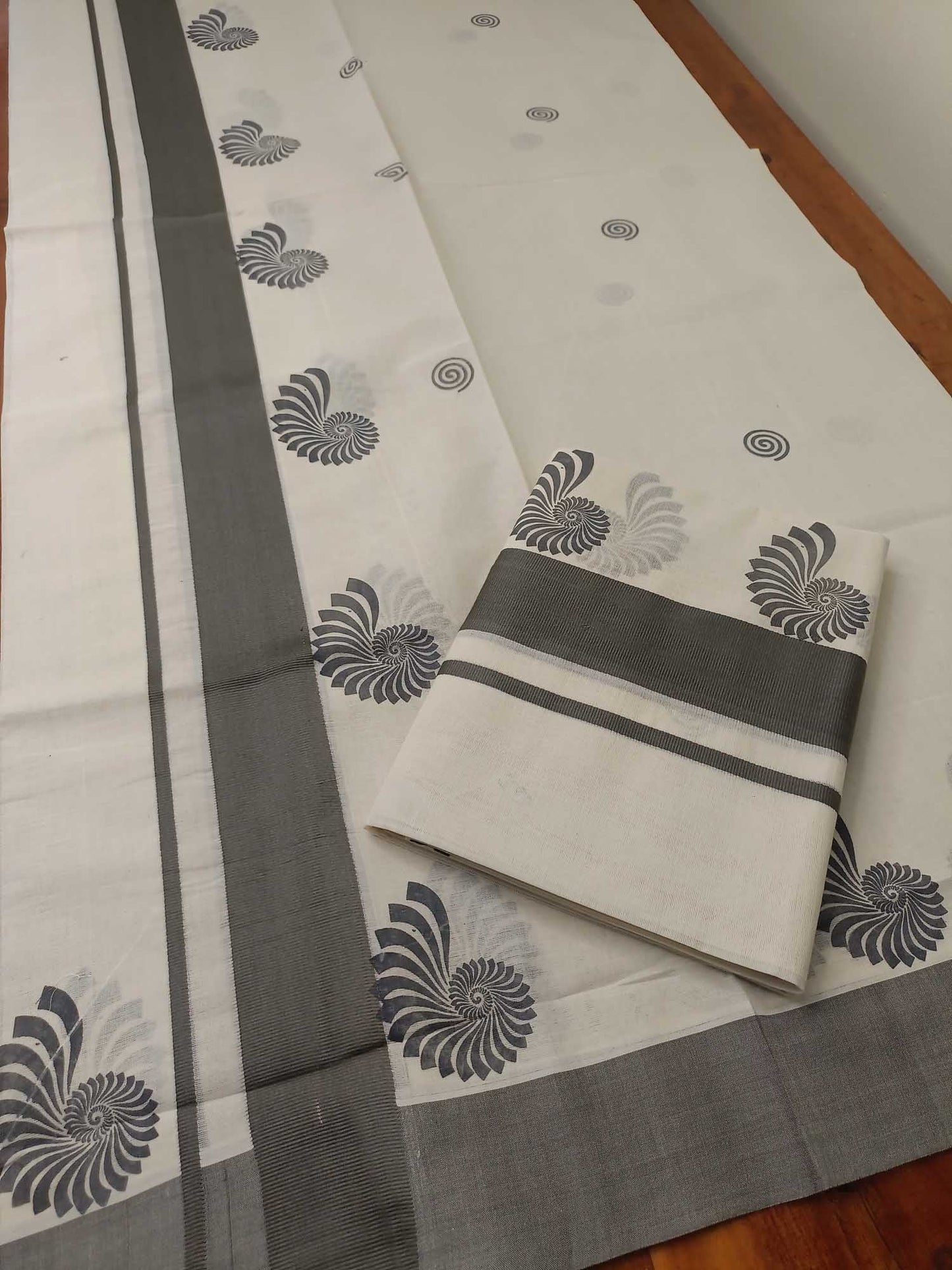 Balaramapuram Printed Set-Mundu for Women