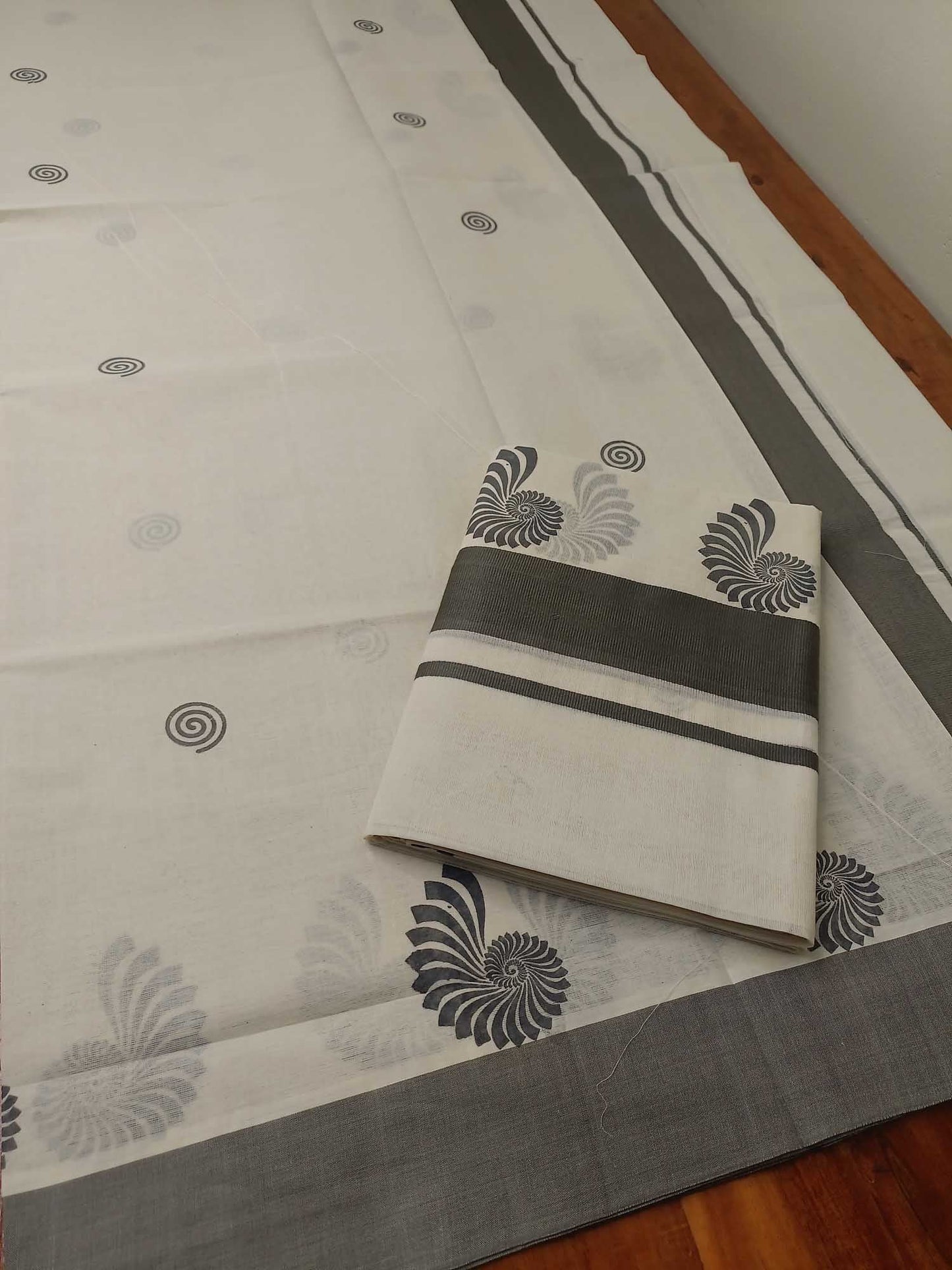 Balaramapuram Printed Set-Mundu for Women