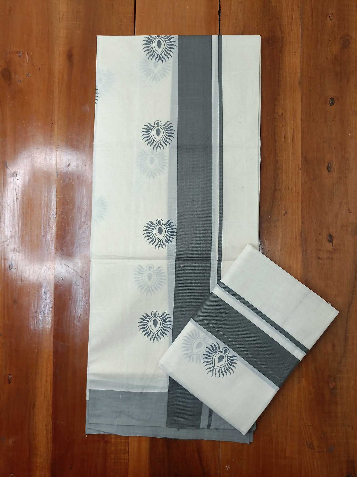 Balaramapuram Printed Set-Mundu for Women
