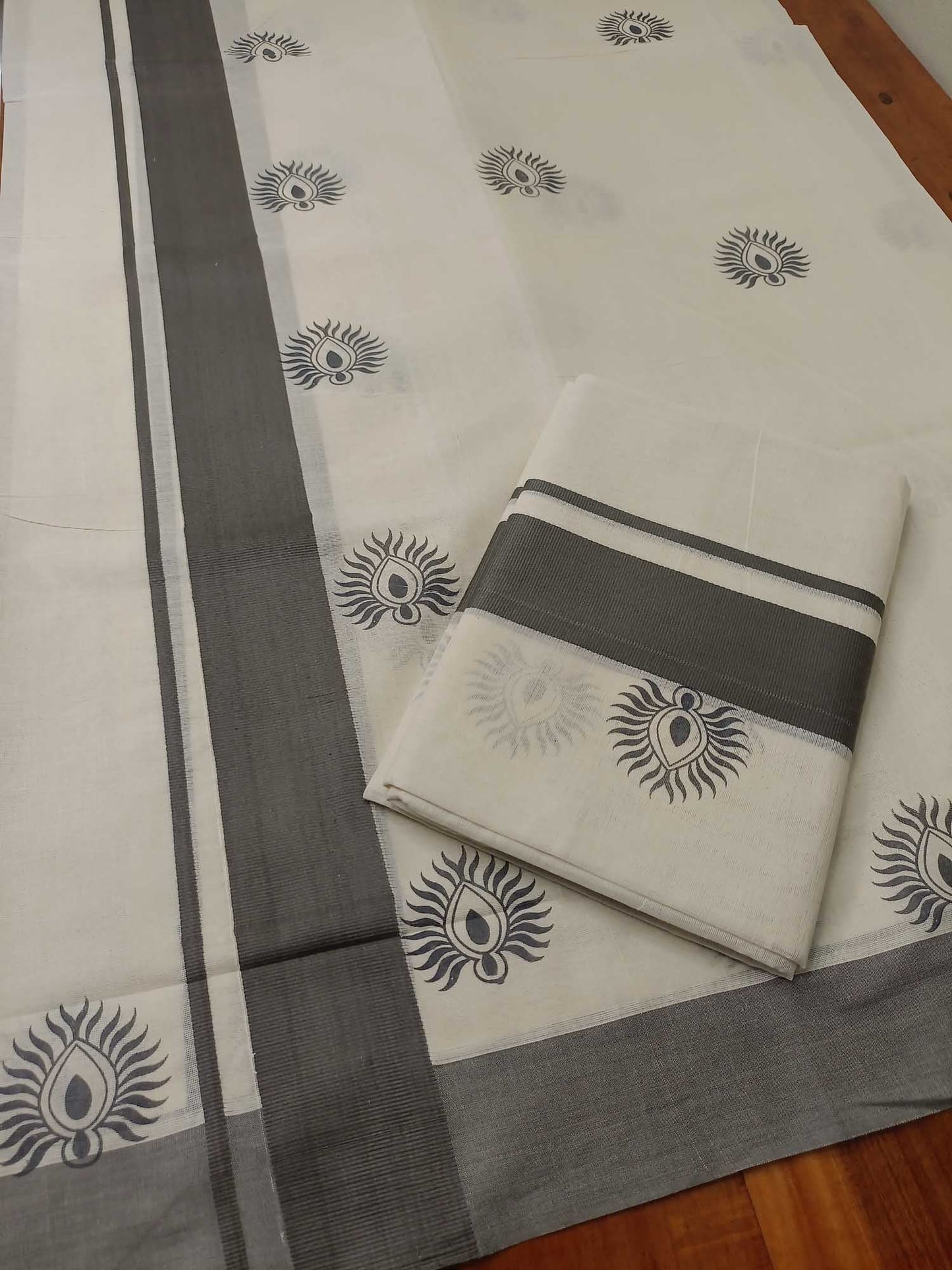 Balaramapuram Printed Set-Mundu for Women