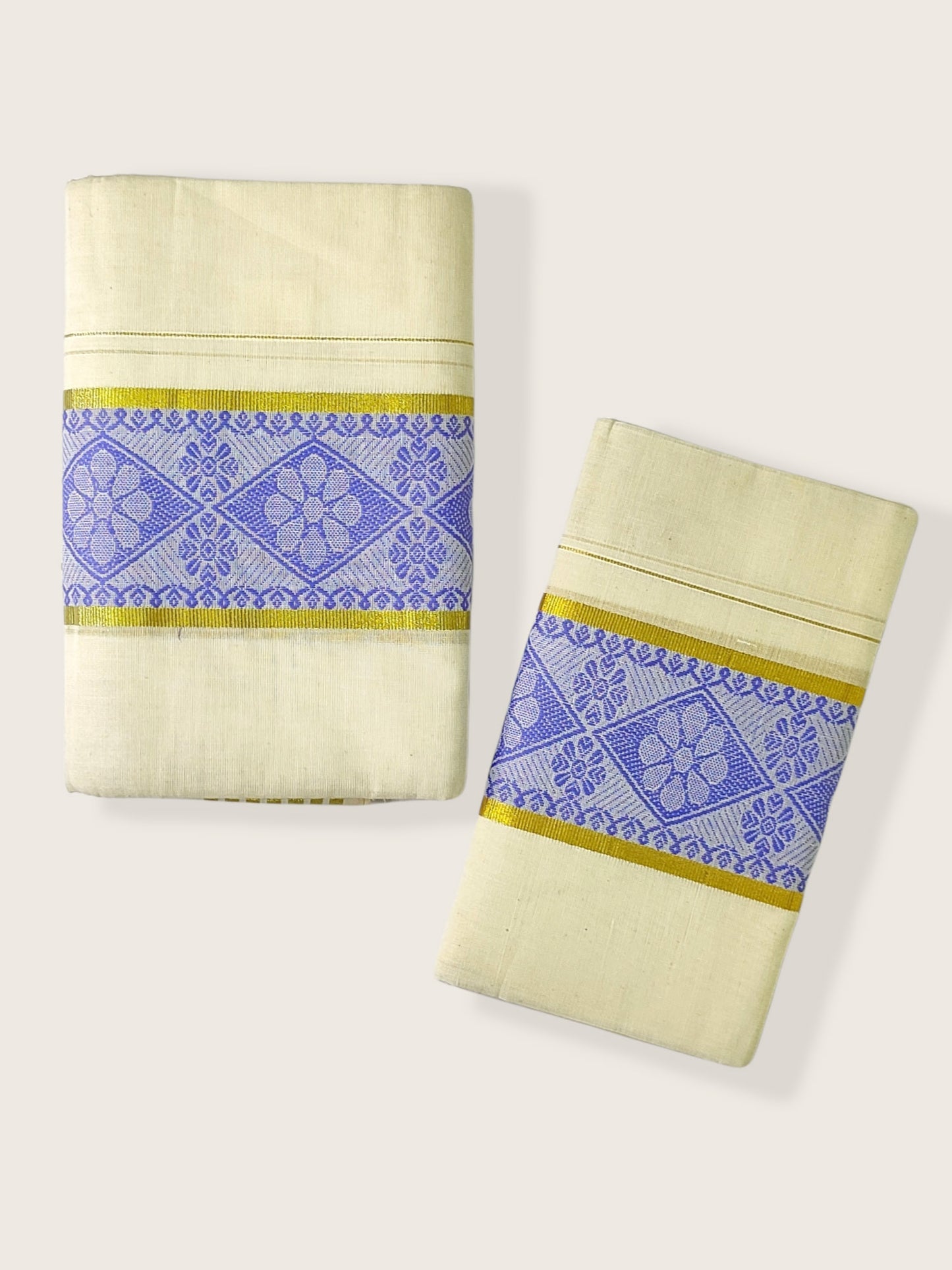 Double SetMundu with Jacquard Design