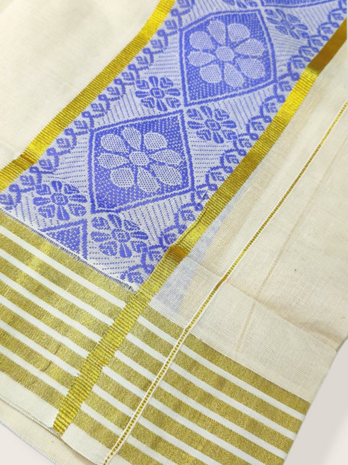Double SetMundu with Jacquard Design
