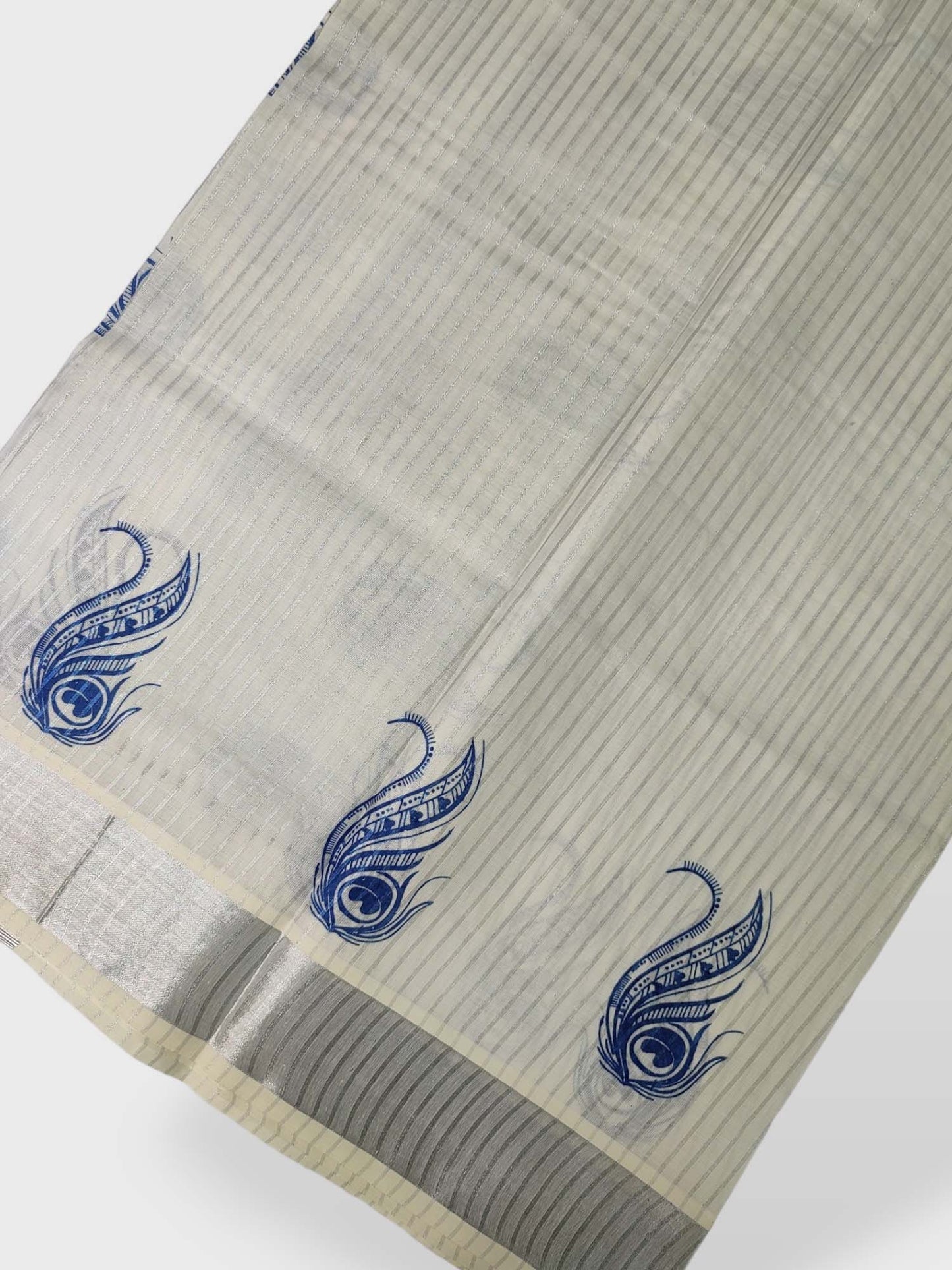 Kerala Single Kasavu Set Mundu with Printed Design