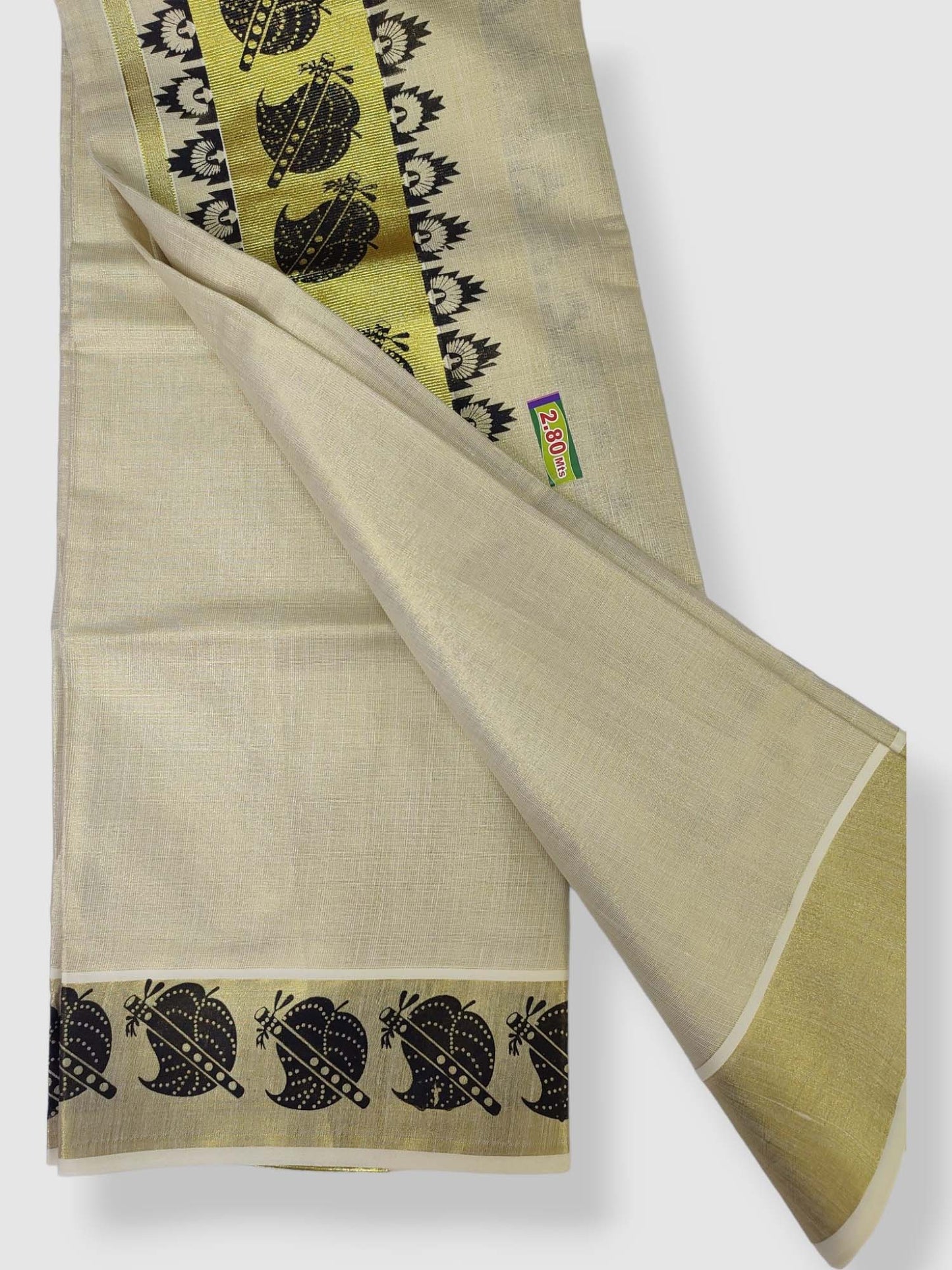 Kerala Single Tissue Set Mundu with Printed Design